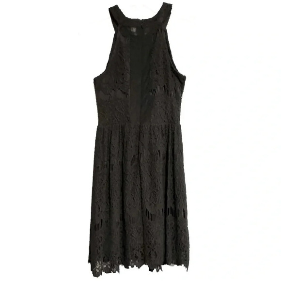 ALTAR’D STATE Black Lace Halter Neck Sleeveless Dress with Mesh Inserts Size XS - Picture 2 of 9